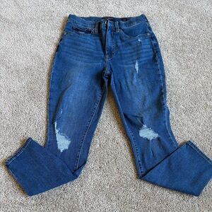 Lucky Brand Women's Distressed Dark Blue Boyfriend Jeans